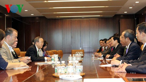 Chủ tịch nước Trương Tấn Sang gặp Tổng thư ký Liên hợp quốc Ban Ki Moon - ảnh 2